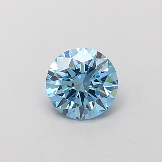 0.61 carat fancy vivid blue round lab grown diamond VS1 clarity