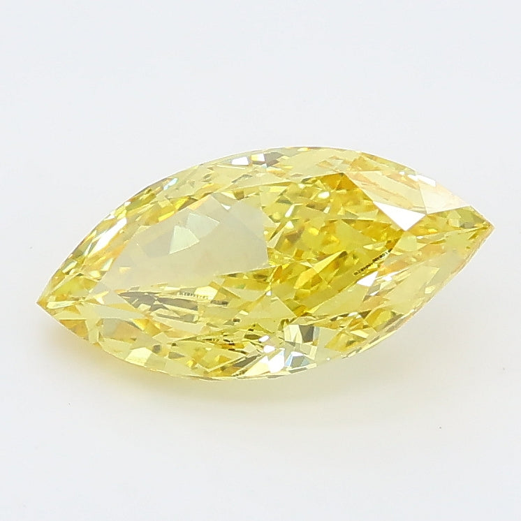 1.51 carat fancy intense yellow marquise lab grown diamond VS1 clarity