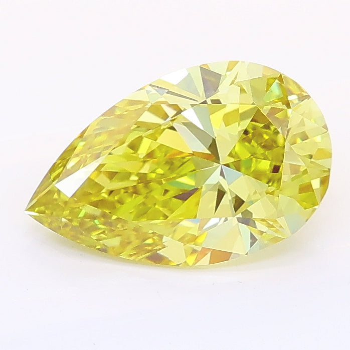 1.51 carat fancy intense yellow pear lab grown diamond VS1 clarity