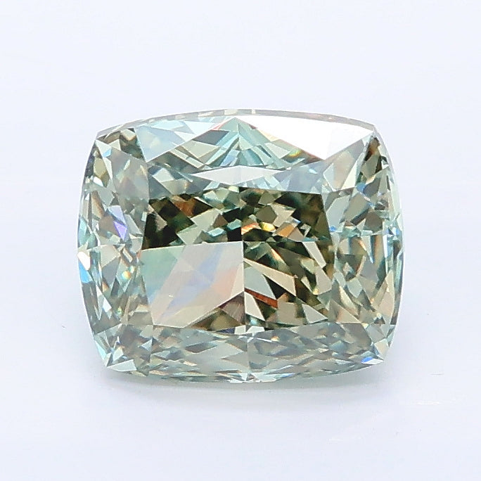 2.03 carat fancy intense green cushion lab grown diamond VS1 clarity
