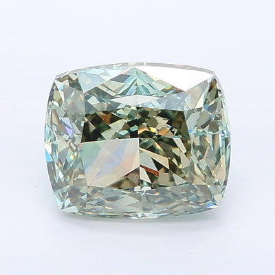 2.03 carat fancy intense green cushion lab grown diamond VS1 clarity