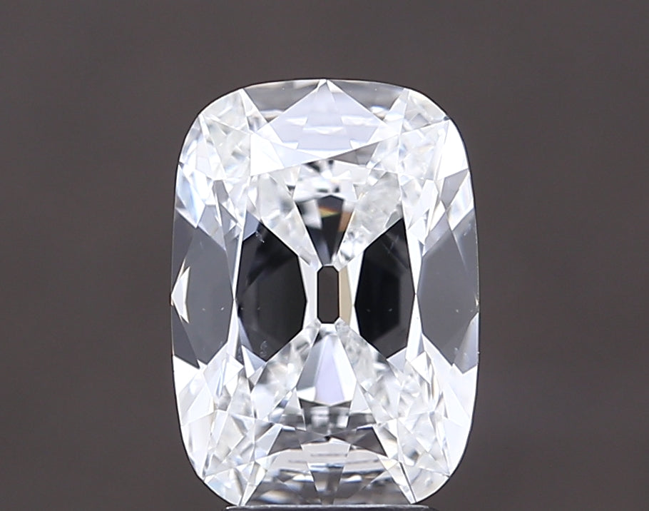 3.04 carat old mine cushion lab grown diamond E color VS1 clarity