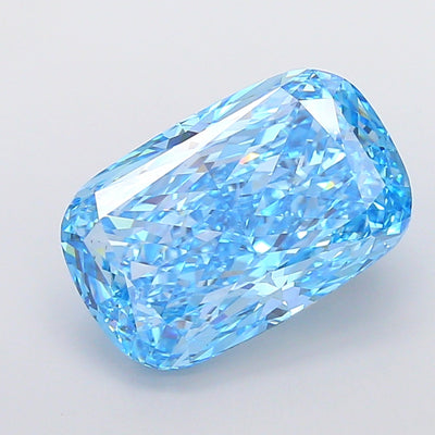 15.07 carat fancy vivid blue cushion lab grown diamond VS1 clarity