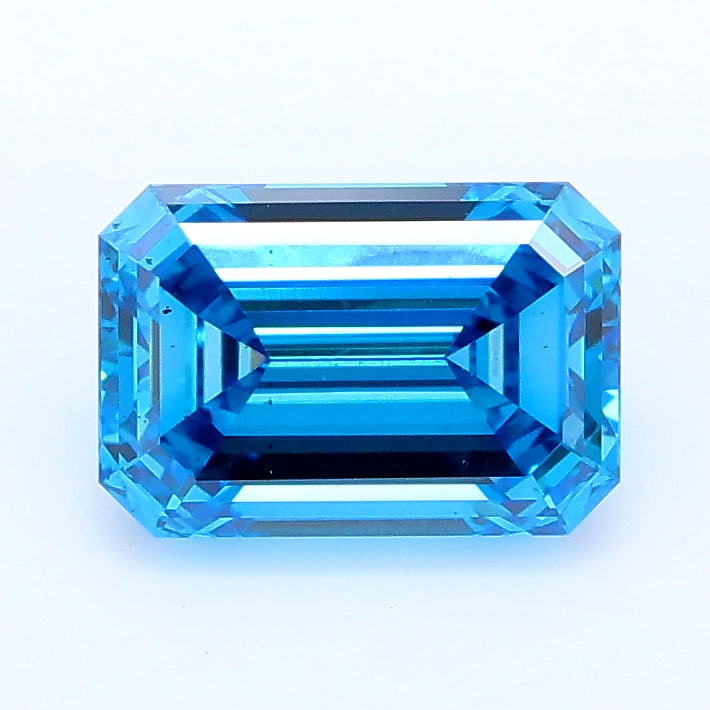 1.52 carat fancy vivid blue emerald lab grown diamond VS2 clarity