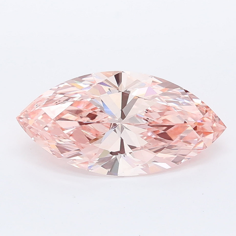 2.01 carat fancy vivid pink marquise lab grown diamond VVS2 clarity