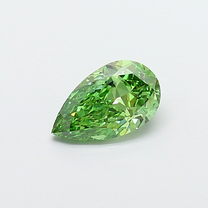 1.01 carat fancy vivid green pear lab grown diamond VS1 clarity