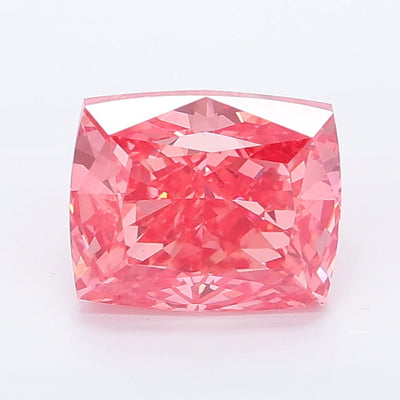 2.01 carat fancy vivid pink cushion lab grown diamond VVS2 clarity