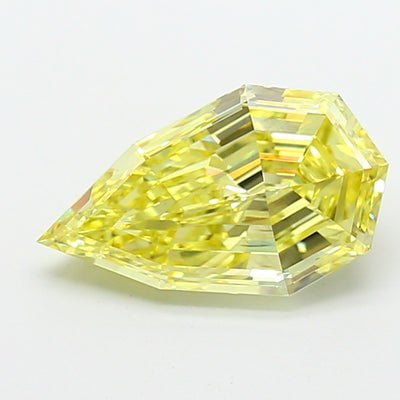 3.60 carat fancy intense yellow pear lab grown diamond VS2 clarity