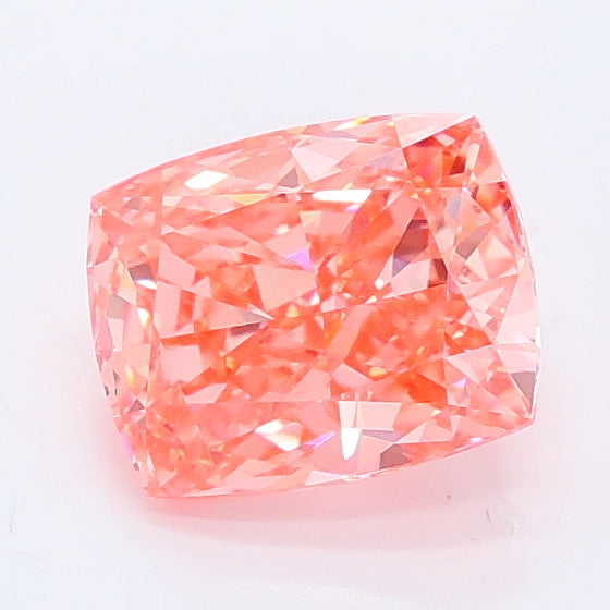1.16 carat fancy vivid pink cushion lab grown diamond VVS2 clarity