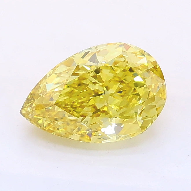 1.15 carat fancy intense yellow pear lab grown diamond VS2 clarity