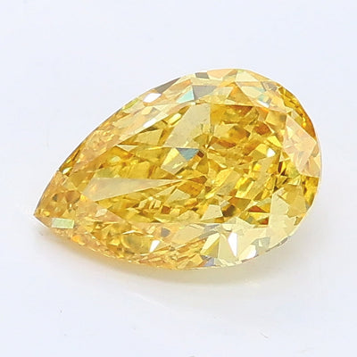 1.04 carat fancy intense yellow pear lab grown diamond SI1 clarity