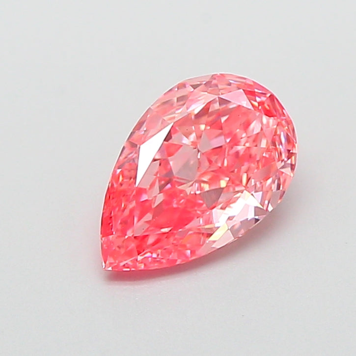 1.07 carat fancy vivid pink pear lab grown diamond VS1 clarity