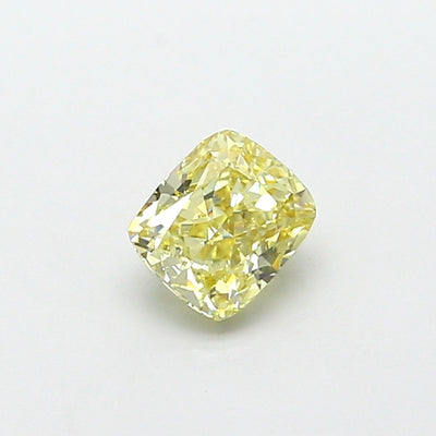 0.74 carat fancy intense yellow cushion lab grown diamond VVS2 clarity