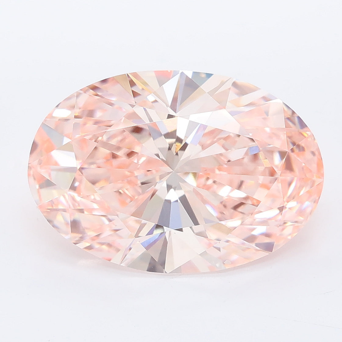 7.03 carat fancy vivid pink oval lab grown diamond VVS2 clarity