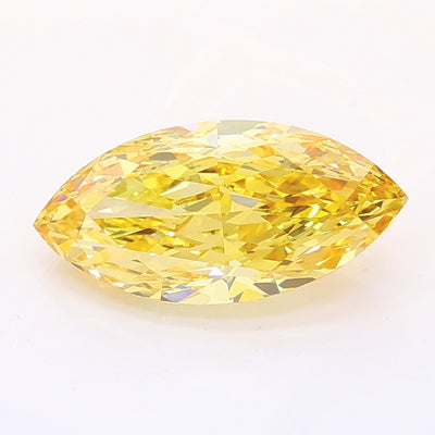 1.54 carat fancy intense yellow marquise lab grown diamond VS1 clarity