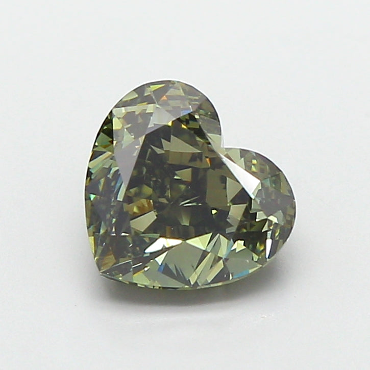 1.71 carat fancy vivid green heart lab grown diamond VS1 clarity