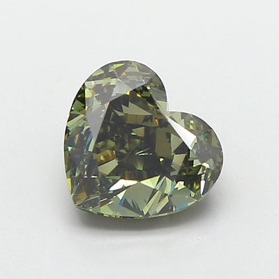 1.71 carat fancy vivid green heart lab grown diamond VS1 clarity