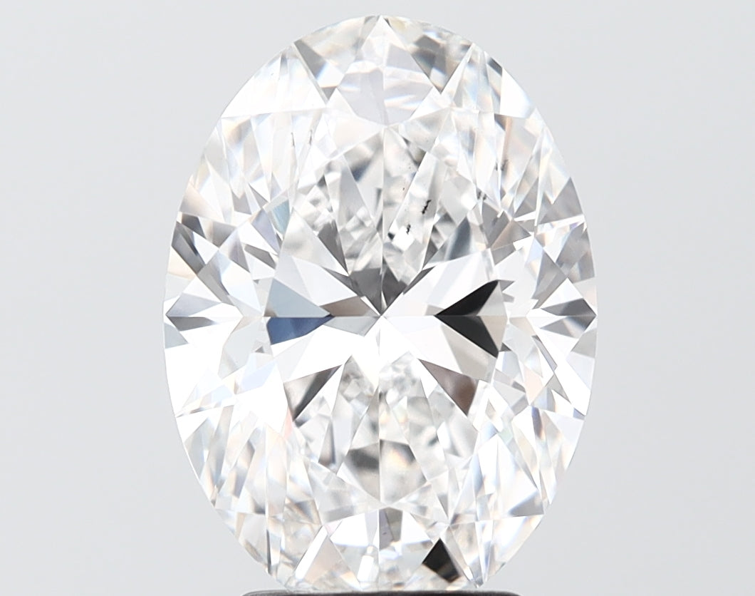 4.10 carat oval lab grown diamond E color VS2 clarity
