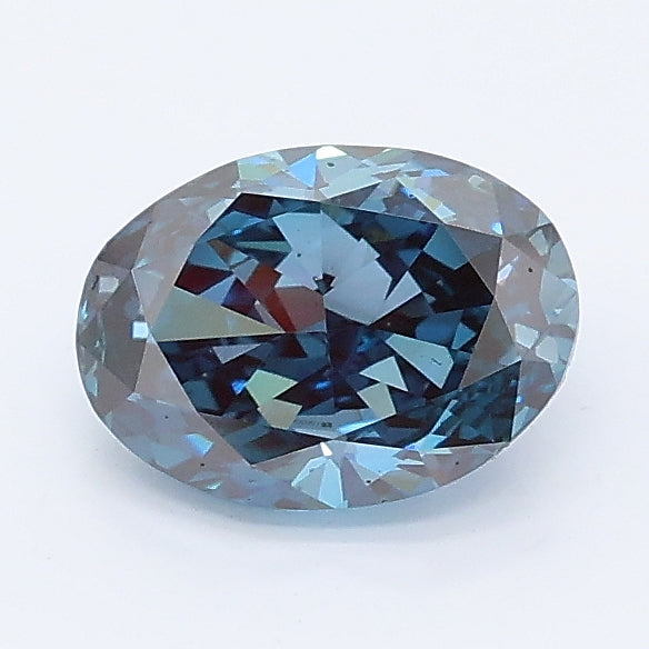 1.02 carat fancy deep blue oval lab grown diamond VS1 clarity