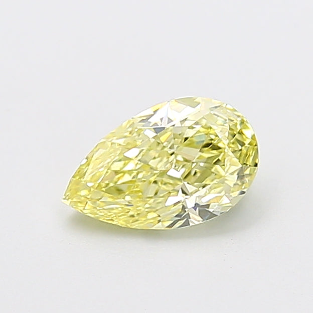 1.08 carat fancy yellow pear lab grown diamond VS1 clarity