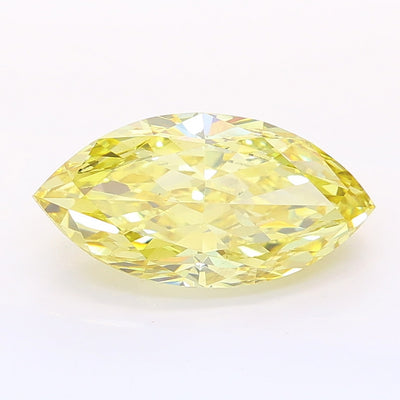 2.08 carat fancy intense yellow marquise lab grown diamond VS1 clarity
