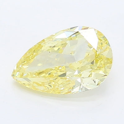 0.95 carat fancy intense yellow pear lab grown diamond VS1 clarity