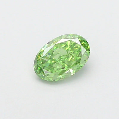 0.74 carat fancy vivid green oval lab grown diamond VS1 clarity