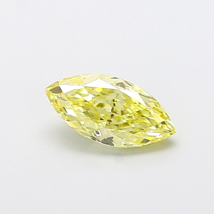 1.14 carat fancy intense yellow marquise lab grown diamond VVS2 clarity