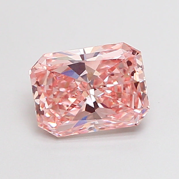 0.98 carat fancy intense pink radiant lab grown diamond VS1 clarity