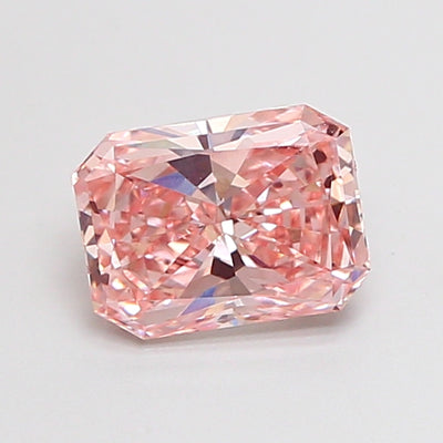 0.98 carat fancy intense pink radiant lab grown diamond VS1 clarity