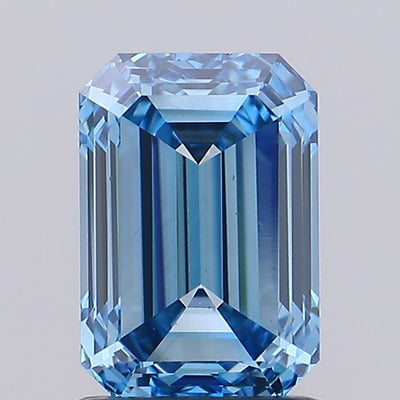 1.49 carat fancy vivid blue emerald lab grown diamond VS1 clarity