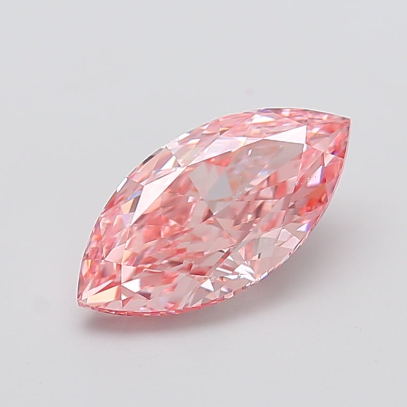 3.03 carat fancy vivid pink marquise lab grown diamond VVS2 clarity