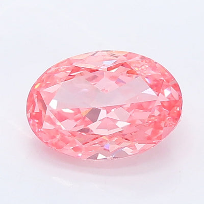 1.01 carat fancy vivid pink oval lab grown diamond VVS2 clarity