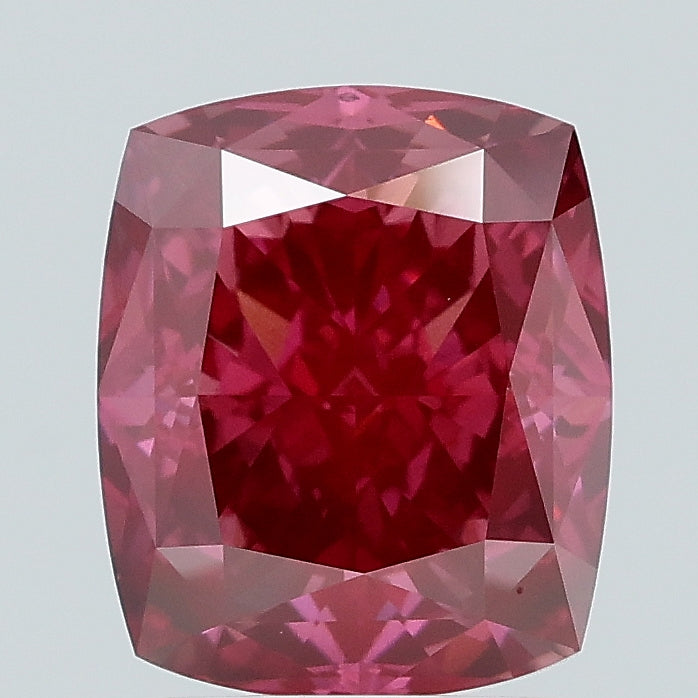 2.52 carat fancy vivid pink cushion lab grown diamond VS1 clarity