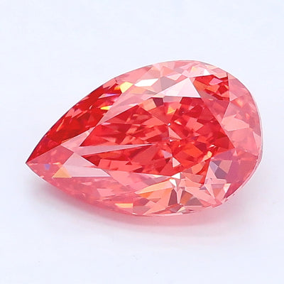 1.48 carat fancy vivid pink pear lab grown diamond VS2 clarity