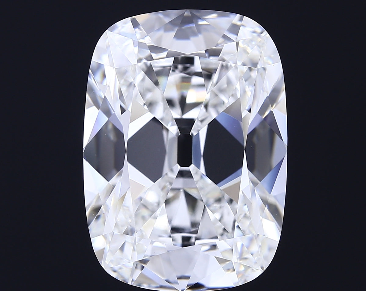 15.02 carat old mine cushion lab grown diamond F color VVS2 clarity