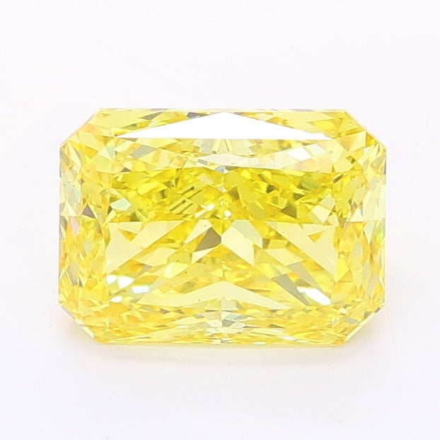 1.58 carat fancy vivid yellow radiant lab grown diamond VS2 clarity