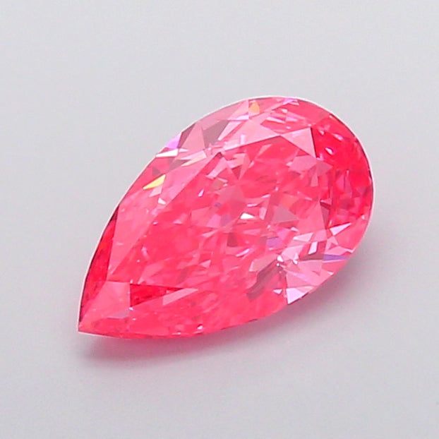 1.63 carat fancy vivid pink pear lab grown diamond VVS2 clarity