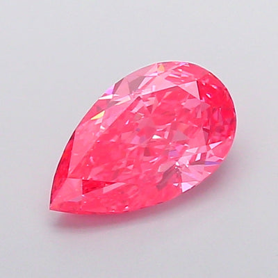 1.63 carat fancy vivid pink pear lab grown diamond VVS2 clarity