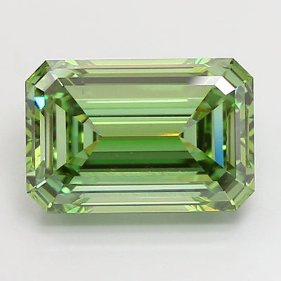 5.05 carat fancy vivid green emerald lab grown diamond VS1 clarity