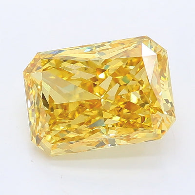 2.22 carat fancy vivid yellow radiant lab grown diamond VS2 clarity