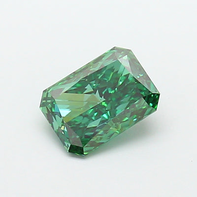 1.76 carat fancy vivid green radiant lab grown diamond VVS2 clarity