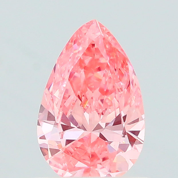 0.52 carat fancy vivid pink pear lab grown diamond VVS2 clarity