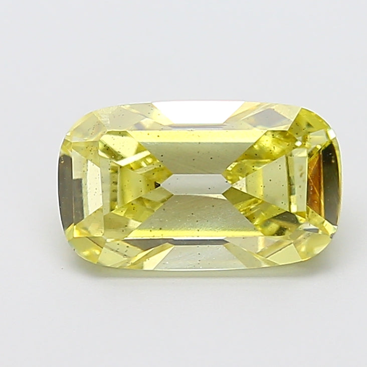 3.36 carat fancy yellow old mine cushion lab grown diamond SI1 clarity