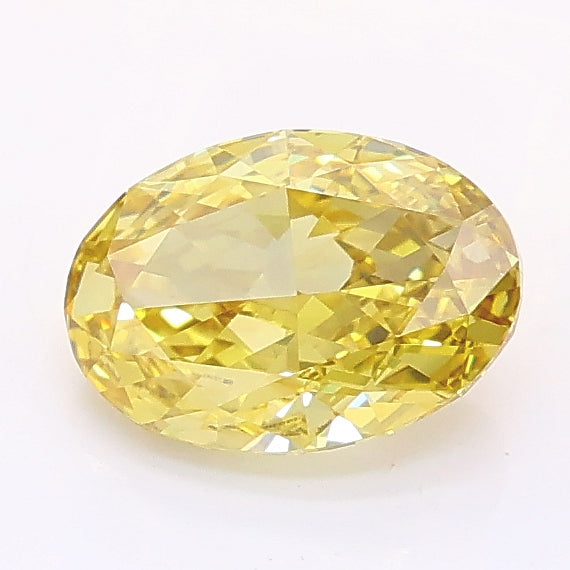 1.04 carat fancy intense yellow oval lab grown diamond VVS2 clarity