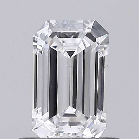 0.62 carat emerald lab grown diamond E color VS1 clarity