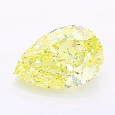 0.99 carat fancy intense yellow pear lab grown diamond VS1 clarity
