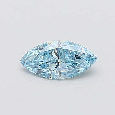 1.02 carat fancy vivid blue marquise lab grown diamond I1 clarity