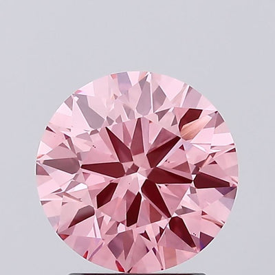1.99 carat fancy vivid pink round lab grown diamond VS1 clarity