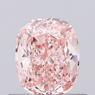 0.58 carat fancy intense pink cushion lab grown diamond VVS2 clarity